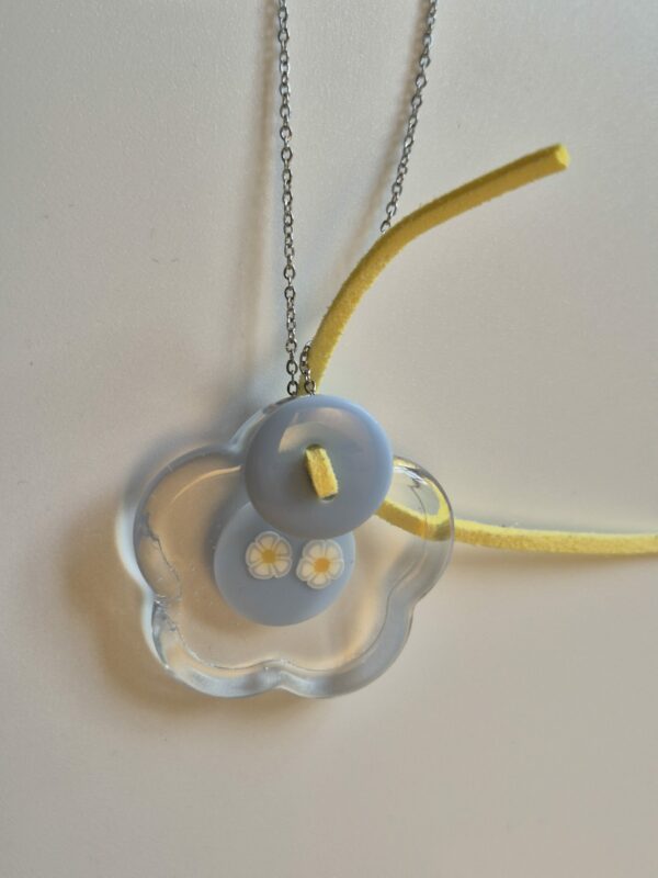Collier Choupette bleu jaune